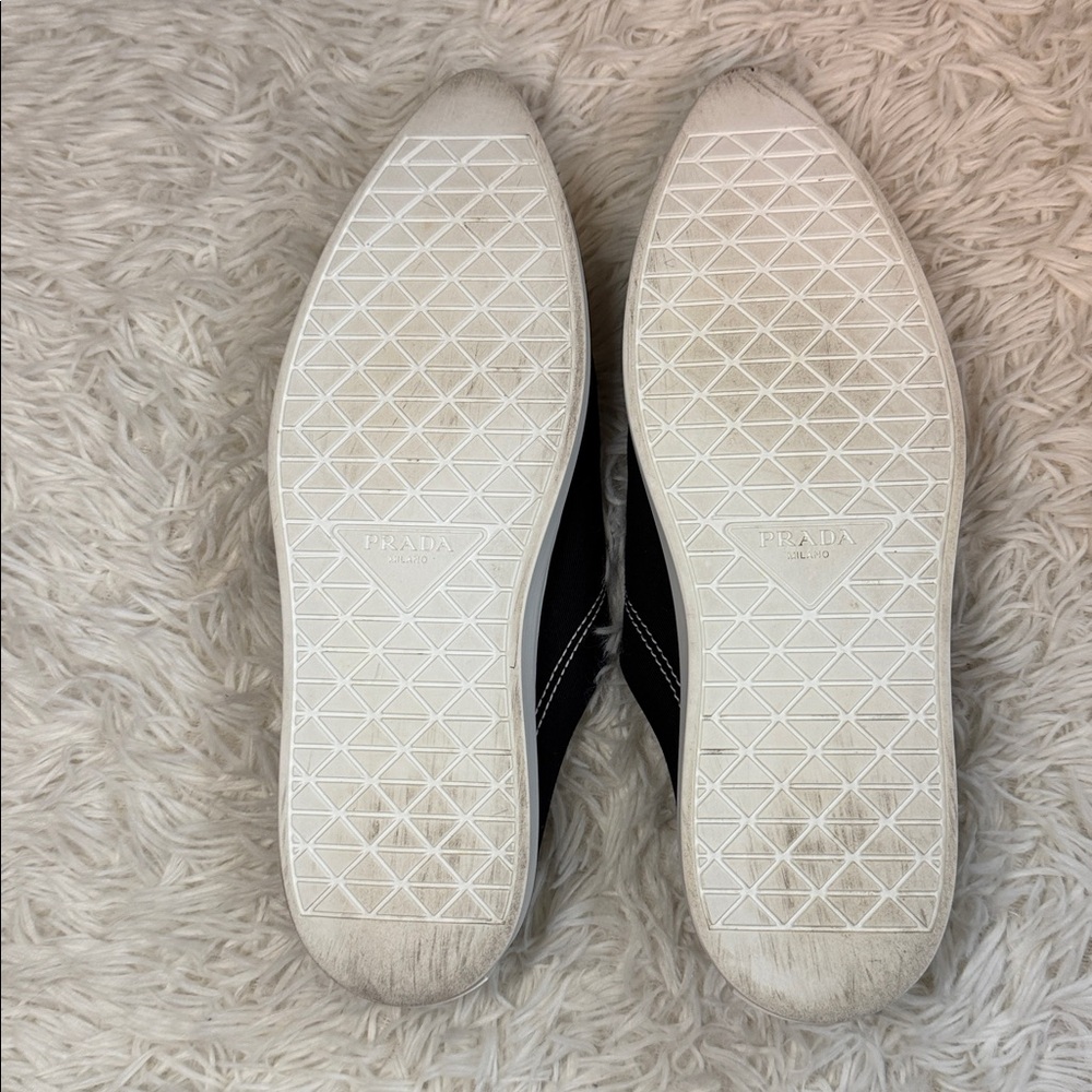 Prada Milano Canvas Sneakers Made in Italy Size 7 Slip-On Mule Style - Picture 8 of 9